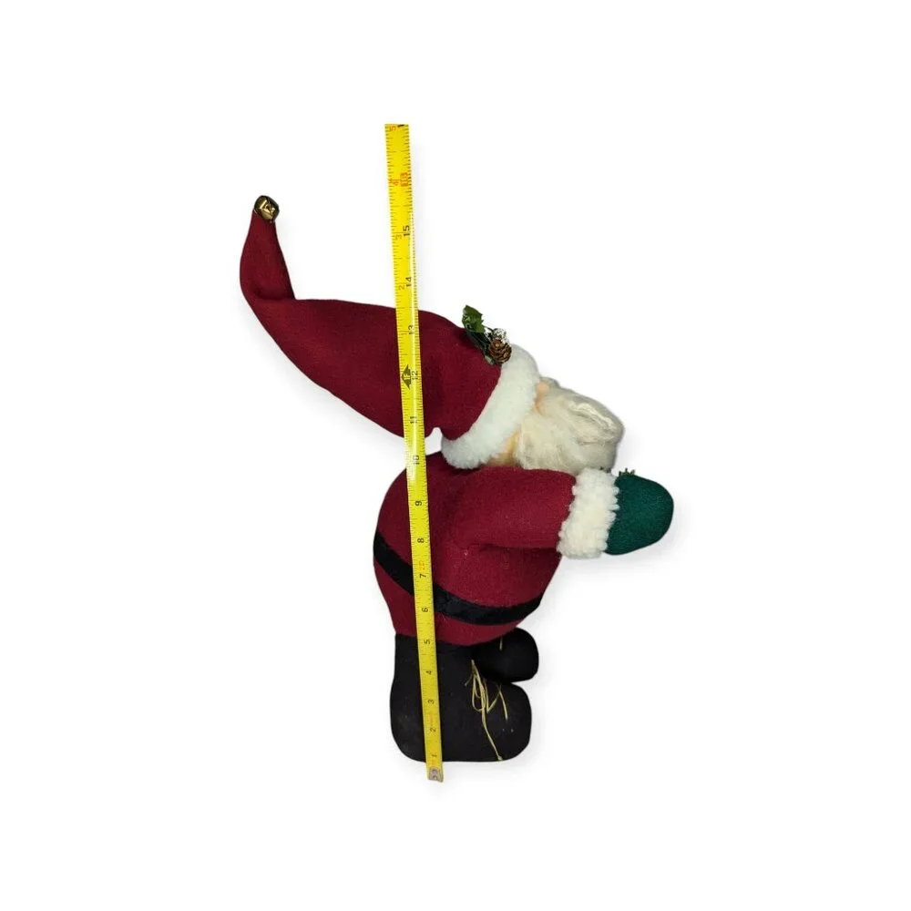 Good Health Ind Free Standing Plush Santa Claus w/ Festive Evergreen Garland